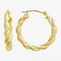 Womens 10K Gold 23mm Circle Hoop Earrings