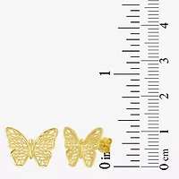 14K Gold 12mm Butterfly Stud Earrings