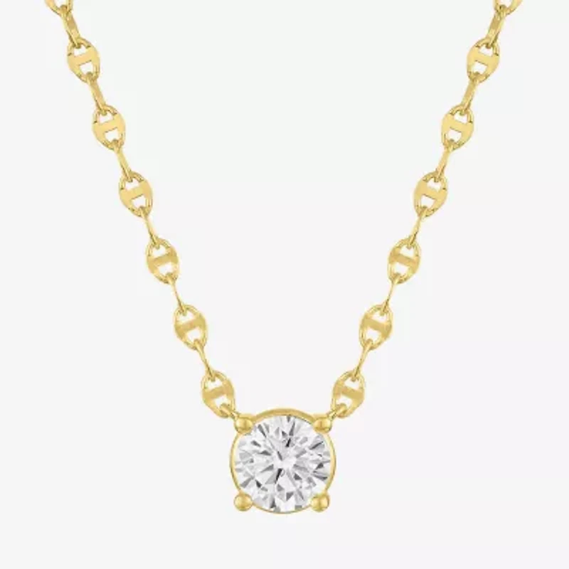Diamond Addiction (G-H / Si2-I1) Womens 3/4 CT. T.W. Lab Grown White Diamond 14K Gold Over Silver Round 16 Inch Pendant Necklace