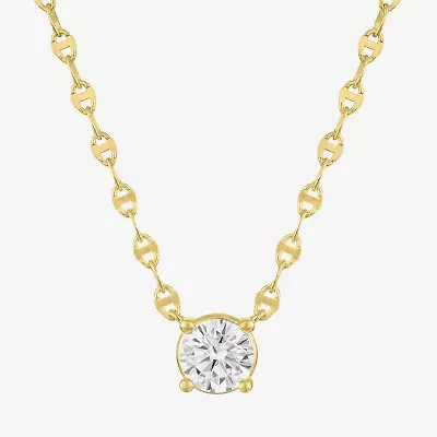 Diamond Addiction (G-H / Si2-I1) Womens 3/4 CT. T.W. Lab Grown White Diamond 14K Gold Over Silver Round 16 Inch Pendant Necklace