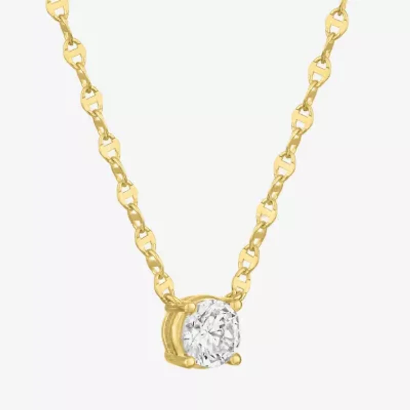 Diamond Addiction (G-H / Si2-I1) Womens 3/4 CT. T.W. Lab Grown White Diamond 14K Gold Over Silver Round 16 Inch Pendant Necklace