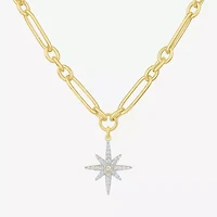 Diamond Addiction Northstar (G-H / Si2-I1) Womens 1/3 CT. T.W. Lab Grown White Diamond 14K Gold Over Silver Star 18 Inch Pendant Necklace