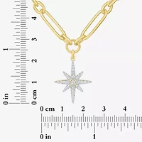 Diamond Addiction Northstar (G-H / Si2-I1) Womens 1/3 CT. T.W. Lab Grown White Diamond 14K Gold Over Silver Star 18 Inch Pendant Necklace