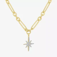 Diamond Addiction Northstar (G-H / Si2-I1) Womens 1/3 CT. T.W. Lab Grown White Diamond 14K Gold Over Silver Star 18 Inch Pendant Necklace