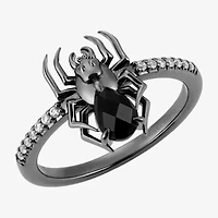 Harry Potter (F/Si2) Womens Lab Grown Diamond Accent Genuine Black Onyx Sterling Silver Cocktail Ring