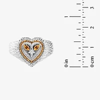 Harry Potter (F/Si2) Womens 1/10 CT. T.W. Lab Grown Diamond Genuine Yellow Citrine 14K Gold Over Silver Cocktail Ring