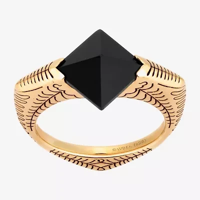 Harry Potter Mens Genuine Black Onyx 14K Gold Over Silver Fashion Ring
