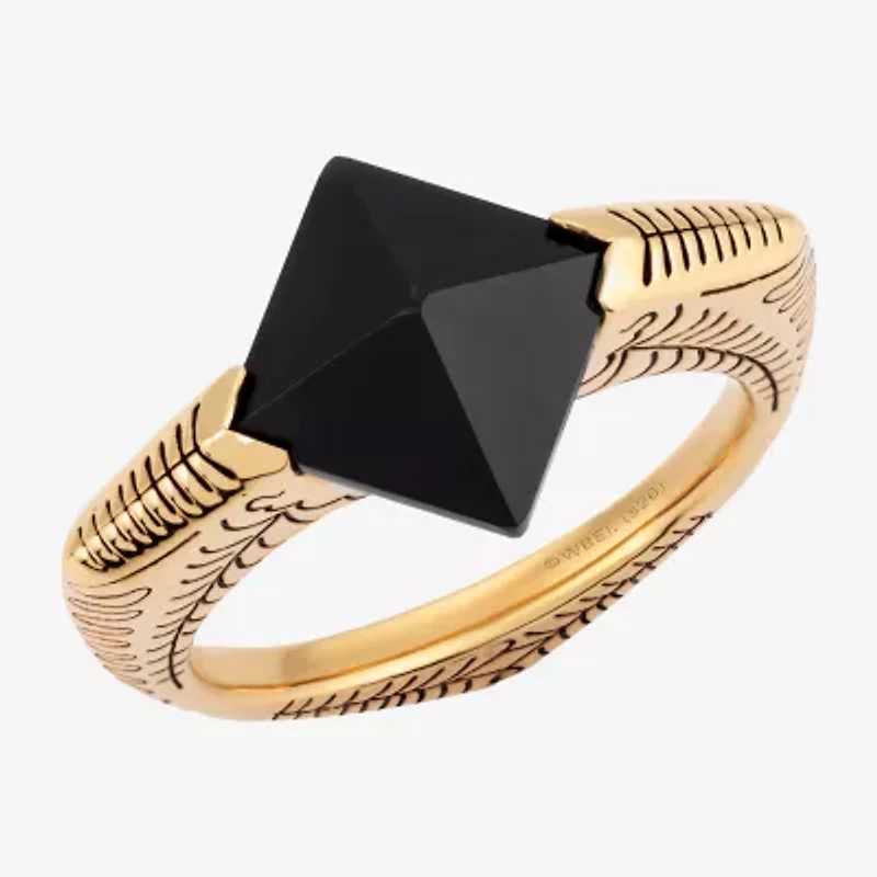 Harry Potter Mens Genuine Black Onyx 14K Gold Over Silver Fashion Ring