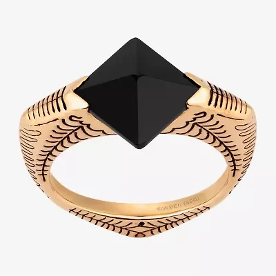 Harry Potter Womens Genuine Black Onyx 14K Gold Over Silver Cocktail Ring