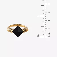 Harry Potter Womens Genuine Black Onyx 14K Gold Over Silver Cocktail Ring