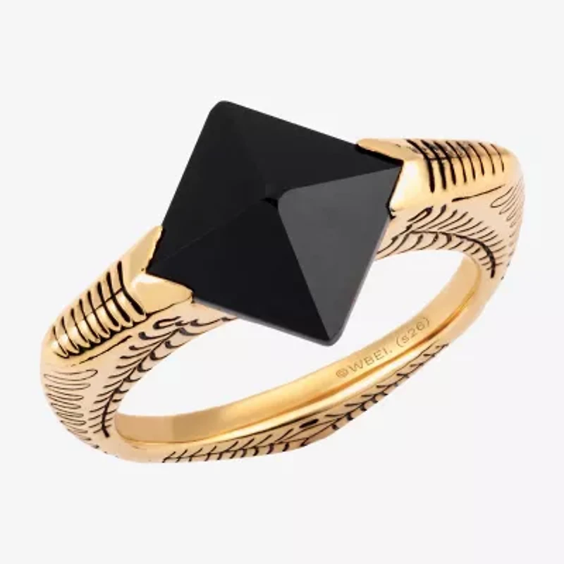 Harry Potter Womens Genuine Black Onyx 14K Gold Over Silver Cocktail Ring