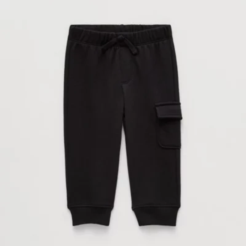 Okie Dokie Baby Boys Cuffed Regular Fit French Terry Pull-On Pant