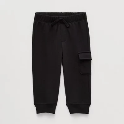 Okie Dokie Baby Boys Cuffed Regular Fit French Terry Pull-On Pant