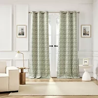 Sun Zero Vernon Monochrome Brushstrokes Magnetic Closure Grommet Top 100% Blackout Set of 2 Curtain Panel