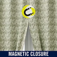 Sun Zero Vernon Monochrome Brushstrokes Magnetic Closure Grommet Top 100% Blackout Set of 2 Curtain Panel