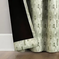 Sun Zero Vernon Monochrome Brushstrokes Magnetic Closure Grommet Top 100% Blackout Set of 2 Curtain Panel