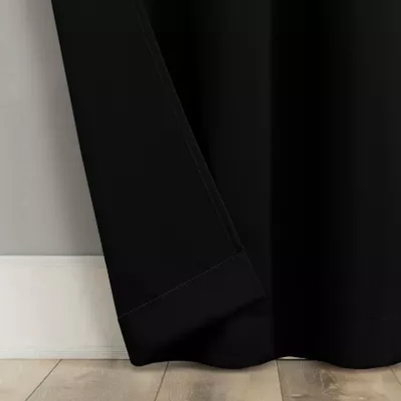 Sun Zero Sheridan Magnetic Closure Grommet Top 100% Blackout Set of 2 Curtain Panel