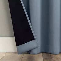 Sun Zero Sheridan Magnetic Closure Grommet Top 100% Blackout Set of 2 Curtain Panel