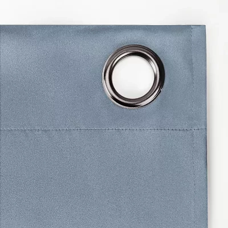 Sun Zero Sheridan Magnetic Closure Grommet Top 100% Blackout Set of 2 Curtain Panel