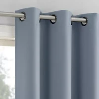 Sun Zero Sheridan Magnetic Closure Grommet Top 100% Blackout Set of 2 Curtain Panel
