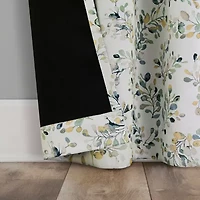 Sun Zero Maureen Painted Foliage Magnetic Closure Grommet Top 100% Blackout Set of 2 Curtain Panel