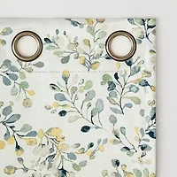 Sun Zero Maureen Painted Foliage Magnetic Closure Grommet Top 100% Blackout Set of 2 Curtain Panel