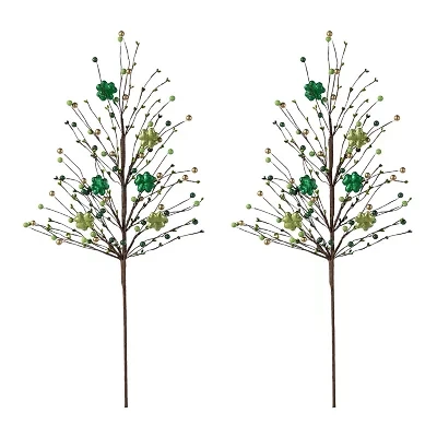Glitzhome 28" Berry And Shamrock 2-pc. Pick