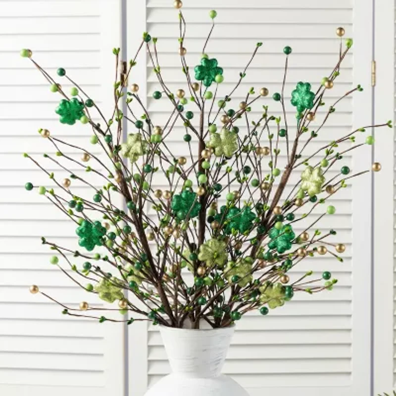 Glitzhome 28" Berry And Shamrock 2-pc. Pick