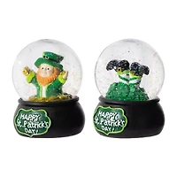 Glitzhome 4 Resin Leprechaun Waterglobs St. Patricks Day Tabletop Decor