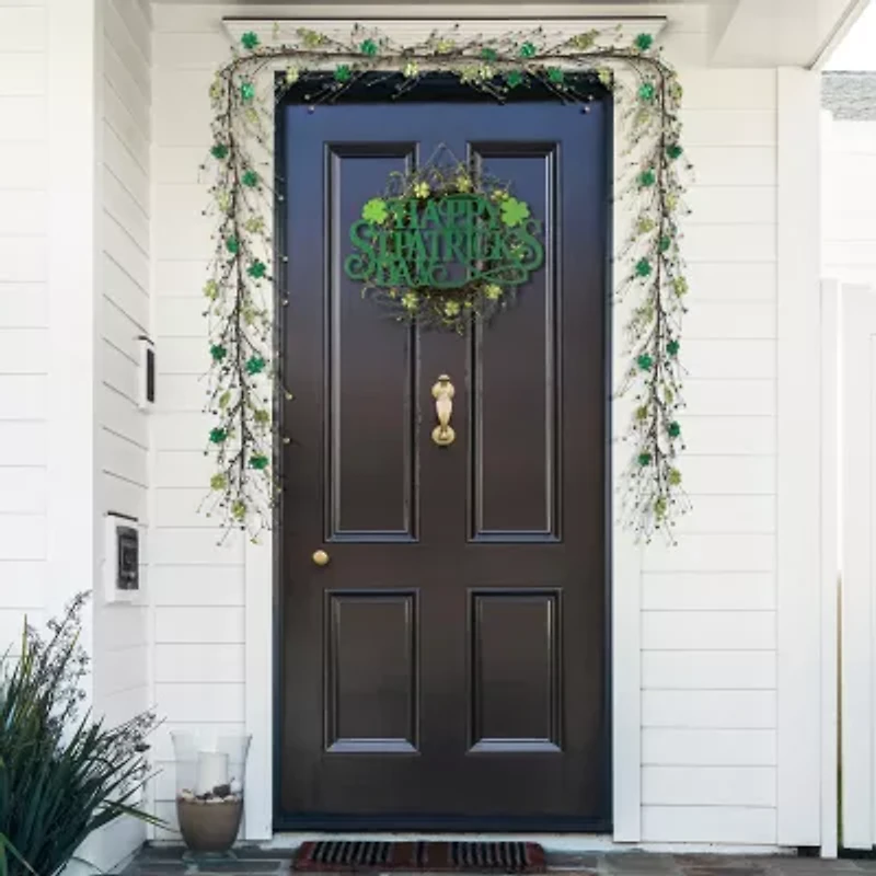 Glitzhome 72" Shamrock St. Patricks Day Garland