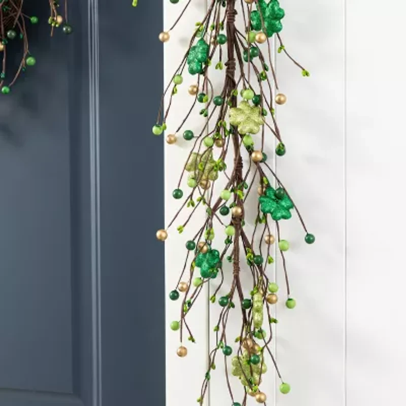 Glitzhome 72" Shamrock St. Patricks Day Garland