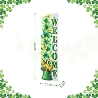 Glitzhome 42" Lighted Wood Stacked Shamrock St. Patricks Day Porch Sign