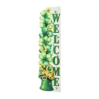 Glitzhome 42" Lighted Wood Stacked Shamrock St. Patricks Day Porch Sign