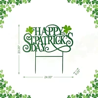 Glitzhome 24" Metal Happy St. Patricks Day Yard Art