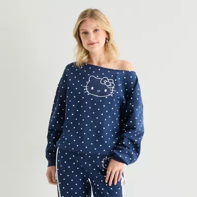 Womens Juniors Long Sleeve Hello Kitty Sweatshirt