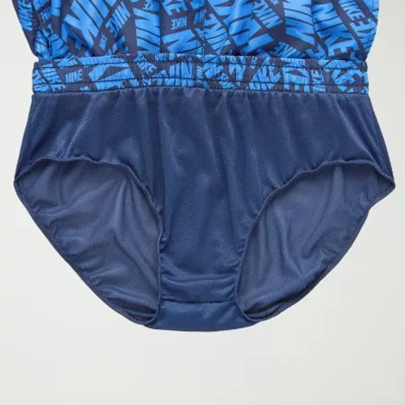Nike Mens Drawstring Waist Logo Swim Trunks