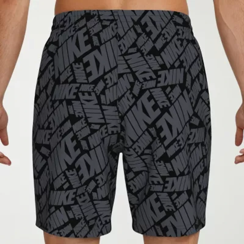 Nike Mens Drawstring Waist Logo Swim Trunks