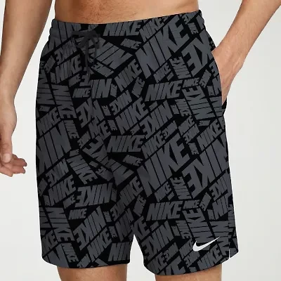 Nike Mens Drawstring Waist Logo Swim Trunks