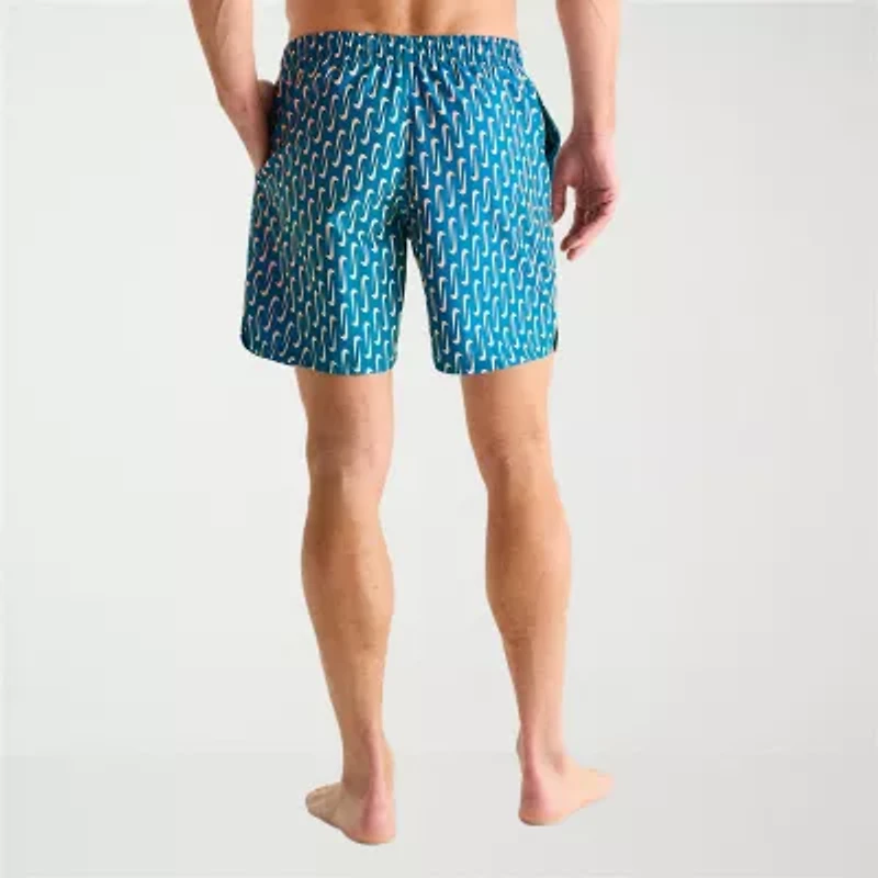 Nike Mens Drawstring Waist Logo Swim Trunks
