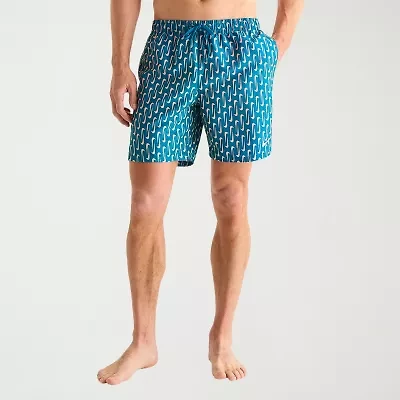 Nike Mens Drawstring Waist Logo Swim Trunks