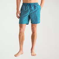 Nike Mens Drawstring Waist Logo Swim Trunks