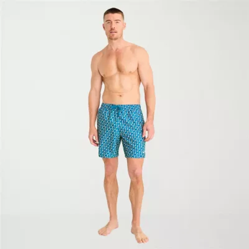 Nike Mens Drawstring Waist Logo Swim Trunks