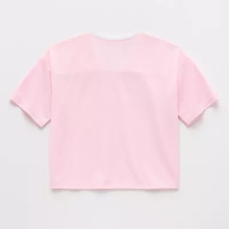 Thereabouts Little & Big Kid Girls V Neck Short Sleeve Oversized Graphic T-Shirt