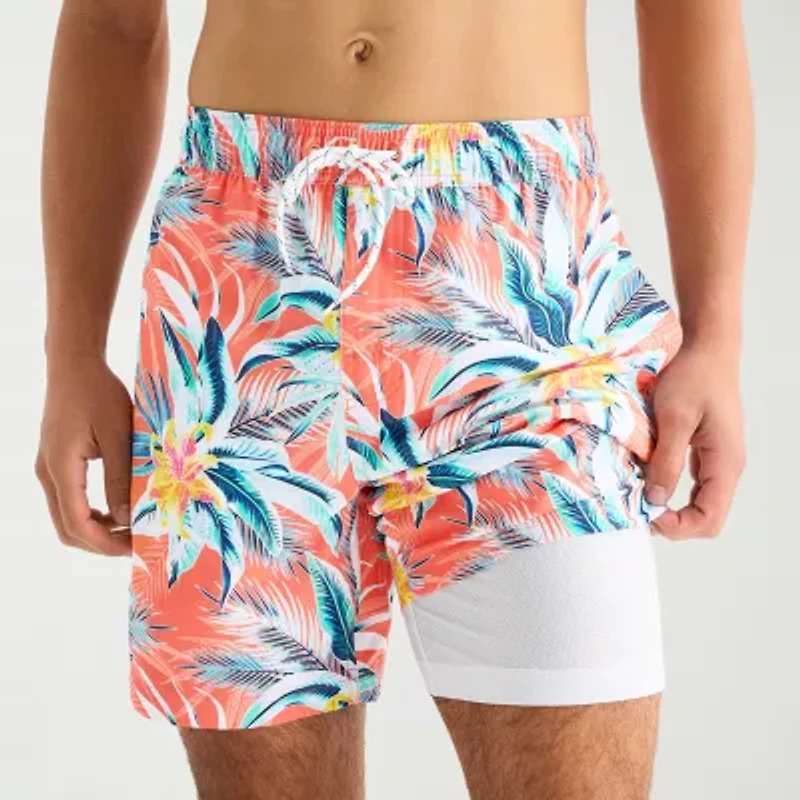 Arizona Mens 6 1/2" Patchwork Swim Shorts