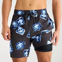 Arizona Mens 6 1/2" Patchwork Swim Shorts