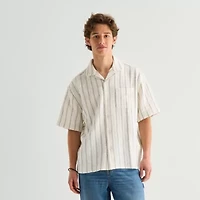 Arizona Mens Short Sleeve Regular Fit Button-Down Shirt