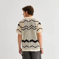 Arizona Mens Short Sleeve Button Polo Sweater