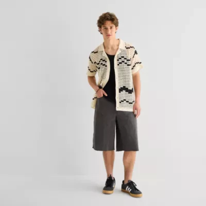 Arizona Mens Short Sleeve Button Polo Sweater