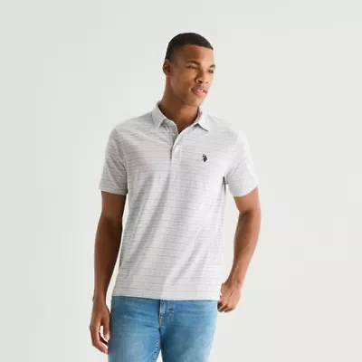 U.S. Polo Assn. Stripe Jacquard Mens Classic Fit Short Sleeve Shirt