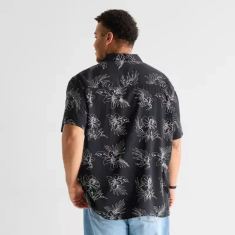 Arizona Mens Short Sleeve Classic Fit Big and Tall Button-Down Shirt